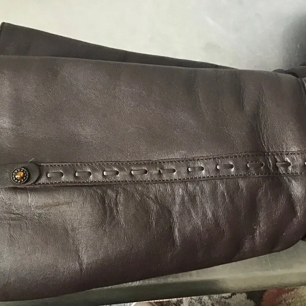 Aquatalia Brown Leather Boots Wedge Heel Boho Classic 8.5